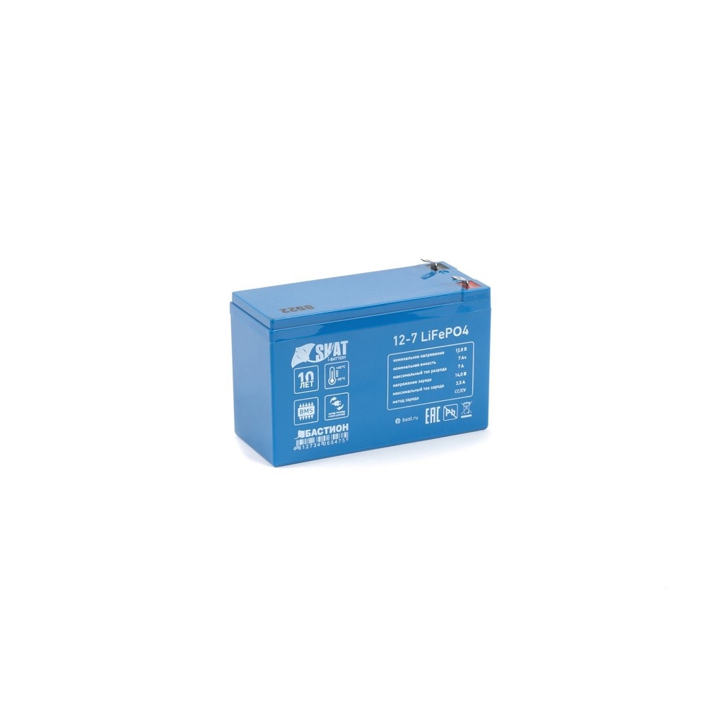 АКБ LiFePo4 БАСТИОН Skat i-Battery 12-7 12В / 7Ач, гарантия 5 лет (645)
