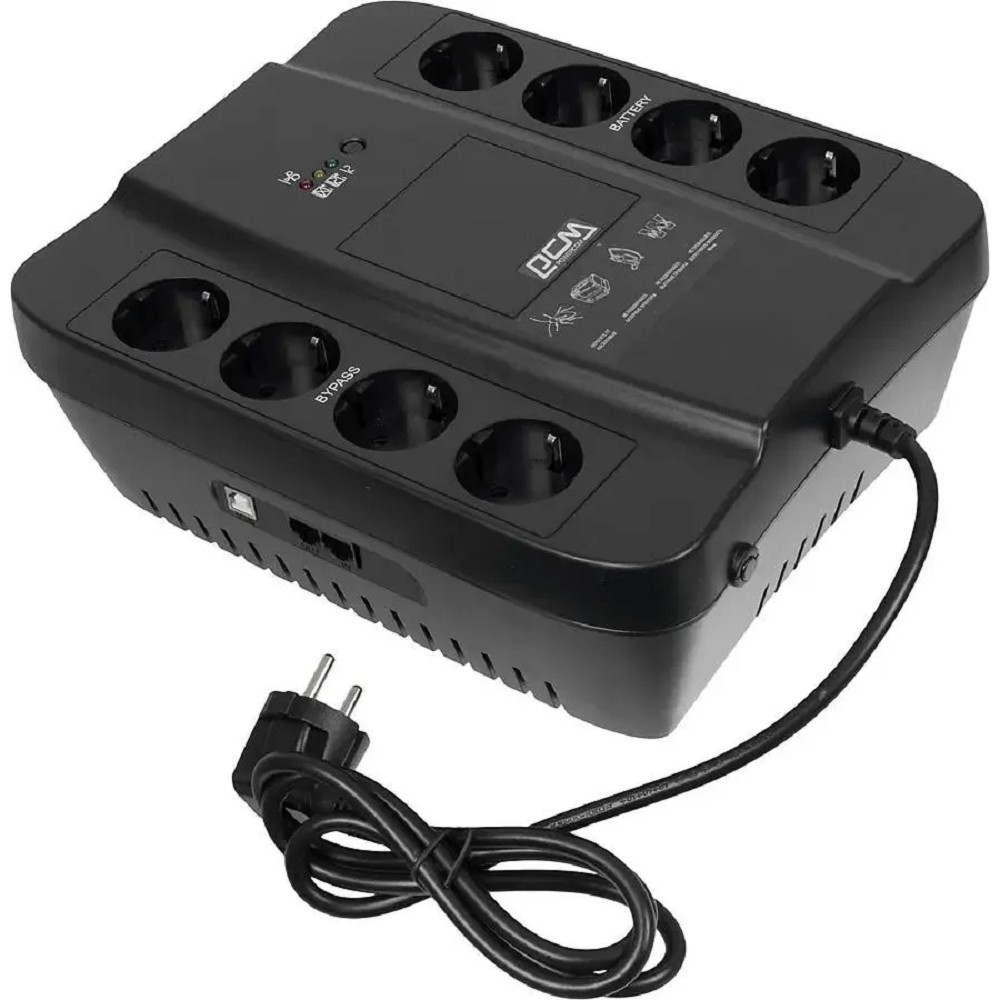 PowerCom SPD-850U ИБП {Line-Interactive, 850VA / 510W, Tower, Schuko, USB} (688276)