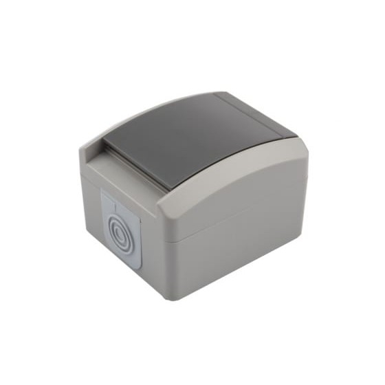 Rexant KR-78-0612  Розетка одноместная KRANZ INDUSTRIAL открытой установки с заземлением, керамика, IP54, серая												