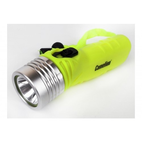 Фонарь Camelion LED51534, желт, LED 3W SEOUL глуб 30м, 4xLR6, дайв, пласт+алюм., блистер 13360
