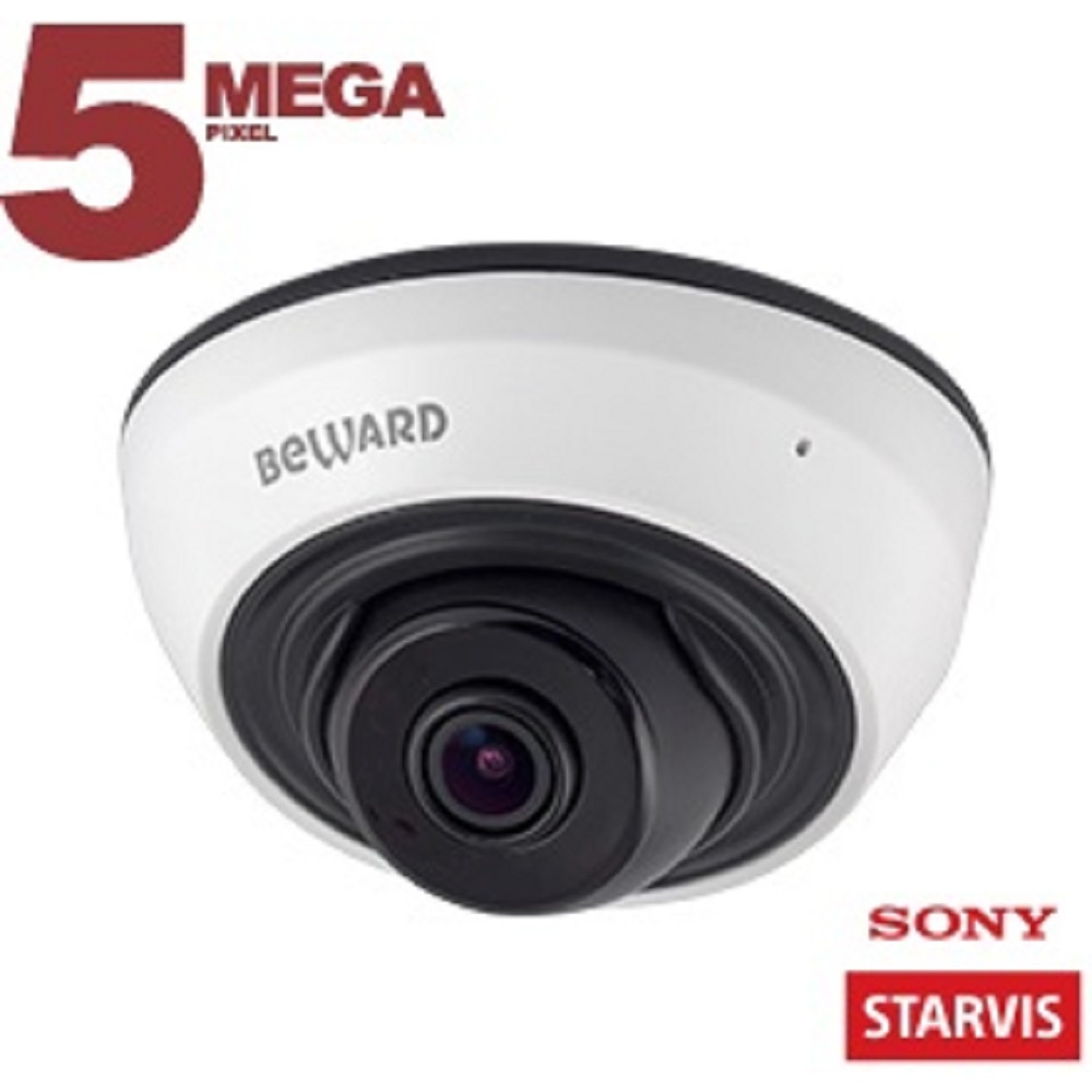 BEWARD SV3212DR Купольная IP-камера 5 Мп, 1/2.8'' КМОП Sony Starvis, 0.006 лк (день)/0.003лк (ночь), 2xWDR до 120 дБ, 3 потока, H.265/H.264/MJPEG, 2592x1944, 30к/c, объектив 2.8 / 3.6 мм (на выбор)