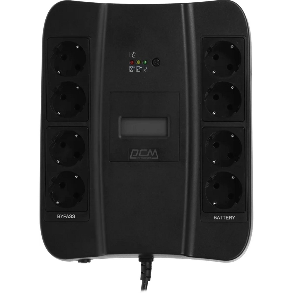 PowerCom Spider SPD-750U LCD ИБП {Line-Interactive, 750VA / 450W, 8xEURO: 4 с резервным питанием, 4 с фильтрацией, USB} (1138691/1642610)