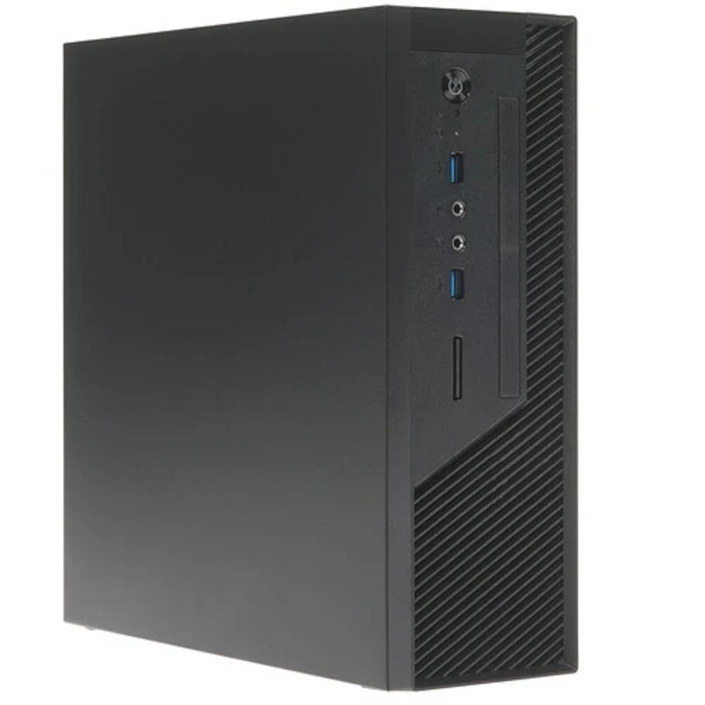 Компьютерный корпус с блоком питания 250Вт. Сase Foxline mITX 250W TFX, 2xUSB 3.0, черный Trim, powercord