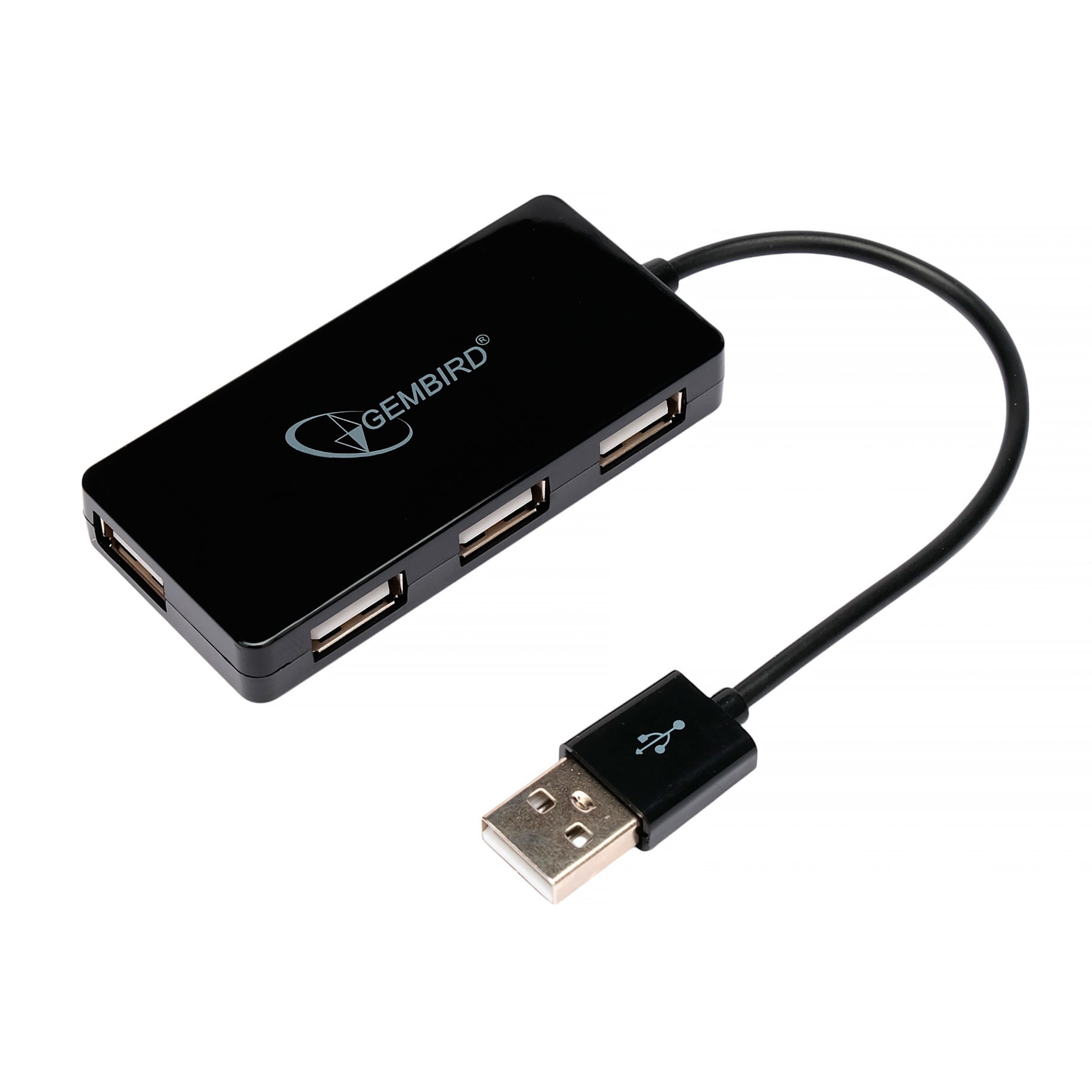 USB-хаб Gembird - UHB-U2P4-03, USB Type A, 4-USB2.0 Type A, цвет чёрный, UHB-U2P4-03