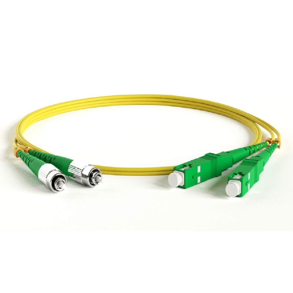 Hyperline FC-D2-9-FC/AR-SC/AR-H-1M-LSZH-YL Патч-корд волоконно-оптический (шнур) SM 9/125 (OS2), FC/APC-SC/APC, 2.0 мм, duplex, LSZH, 1 м