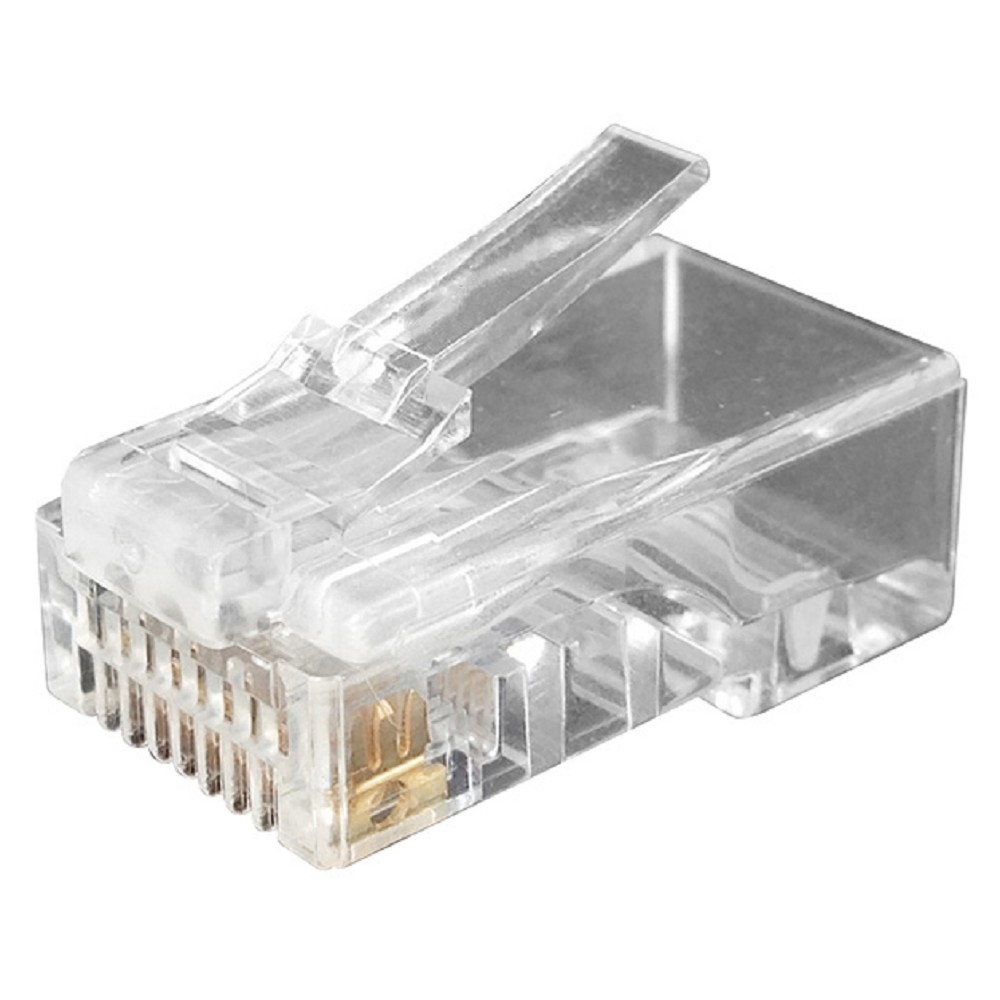 Hyperline PLUG-8P8C-U-C6 Разъем RJ-45(8P8C) под витую пару, категория 6 (50 µ"/ 50 микродюймов), универсальный (для одножильного и многожильного кабеля) 1шт