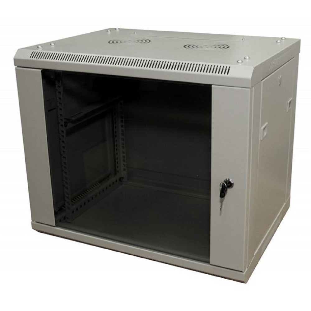 Настенный шкаф 5bites - TC6401, 6U, высота-370мм, глубина-450 мм, ширина-600 мм, стеклянная дверь, съемные стенки, max-60кг, IP20, цвет серый, AP6406G/TC6401-06G