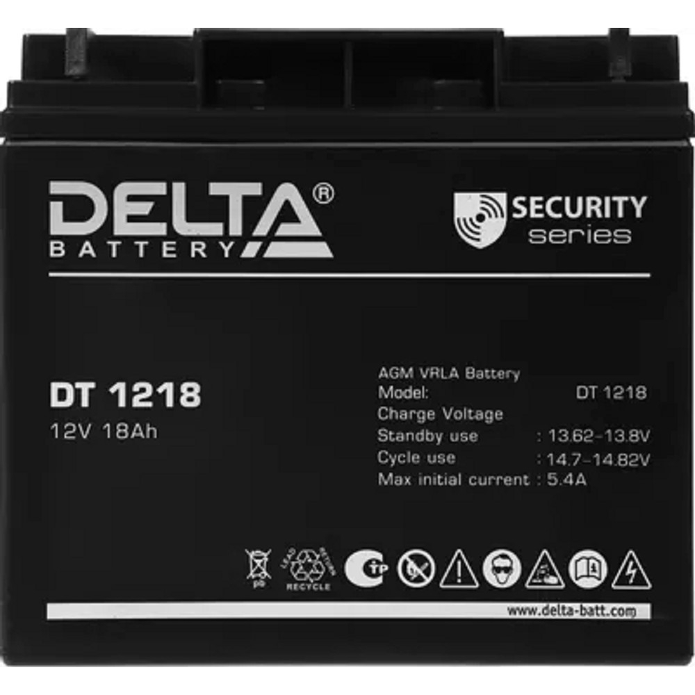 Delta DT 1218 (18 А\ч, 12В) свинцово- кислотный аккумулятор