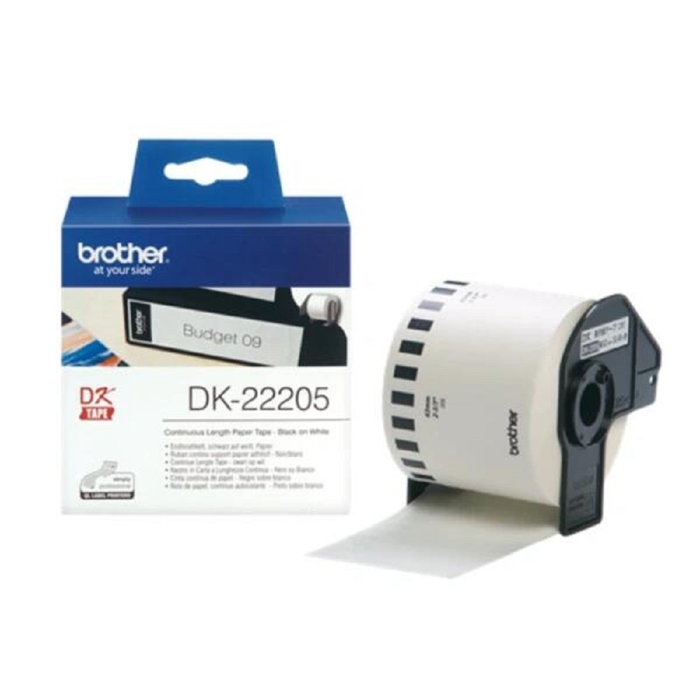 Лента этикеток Brother DK22205, 62×30.48м, белая