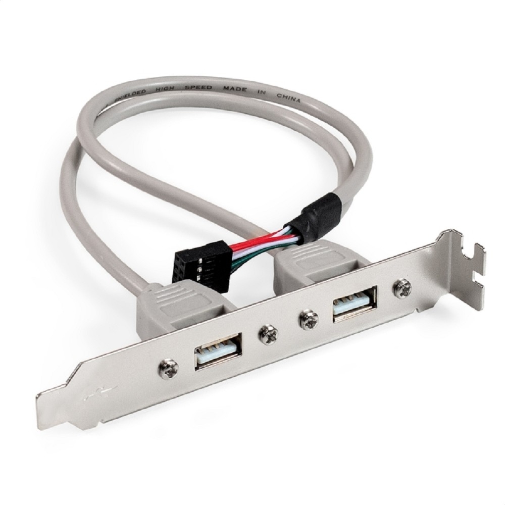 Exegate EX298294RUS Планка портов в корпус 2xUSB2.0 ExeGate BrctUSB2-2A (USB 2.0 9pin (IDC 9pin F) --> 2x USB 2.0 Af, кабель 20см)