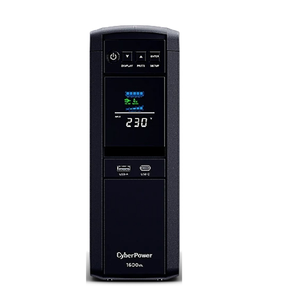 ИБП CyberPower CP1600EPFCLCD {Line-Interactive, Tower, 1600VA/1000W USB/RS-232/RJ11/45/USB/SNMPslot, charger A/С (6 EURO) 2x 9Ач NEW}