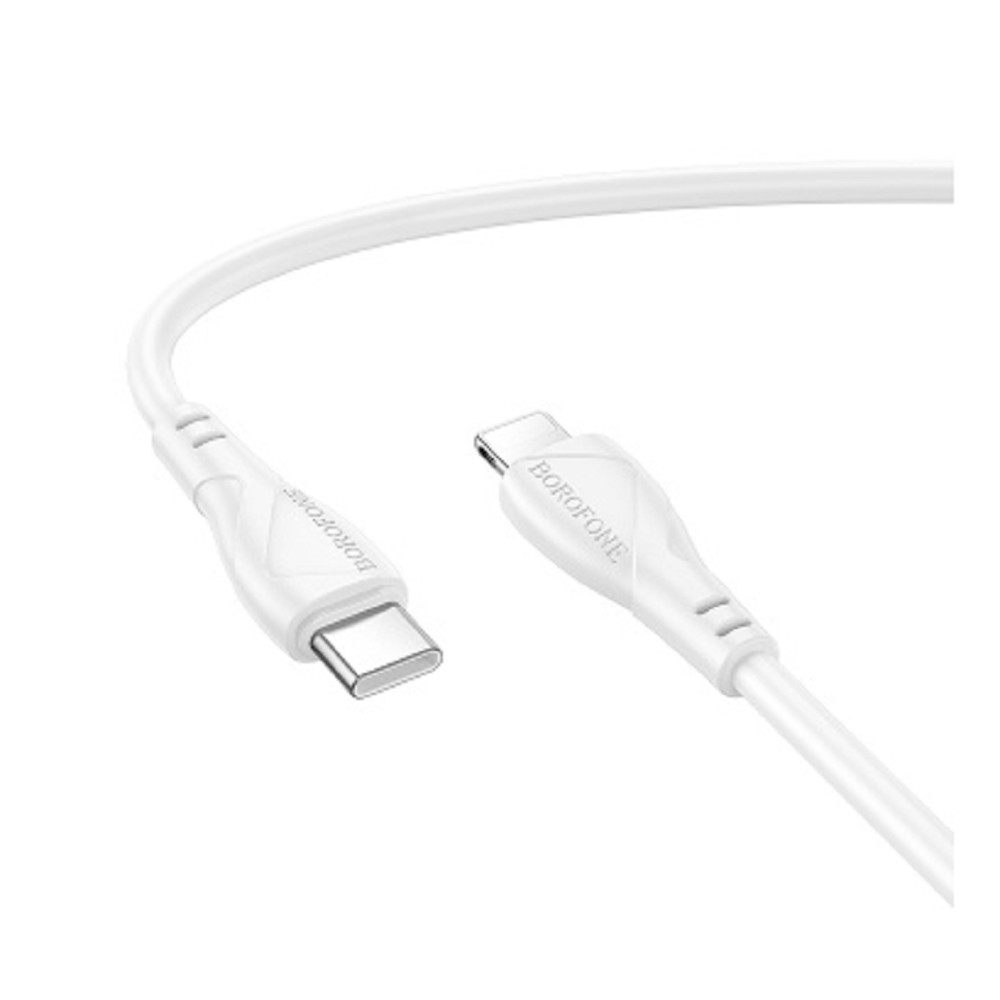 BOROFONE BX121/ PD кабель Type-C-Lightning/ 1m/ 27W/ Нейлон/ белый
