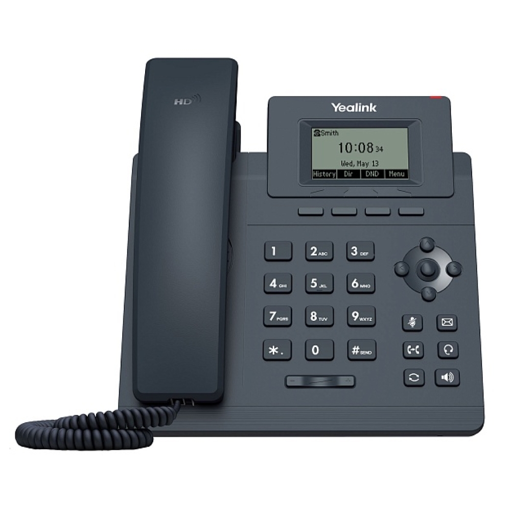IP-телефон Yealink - SIP-T30P, 1xLAN 10/100 Мб/с, 1xWAN 10/100 Мб/с, SIP, LCD, PoE, headphone in, серый, SIP-T30P
