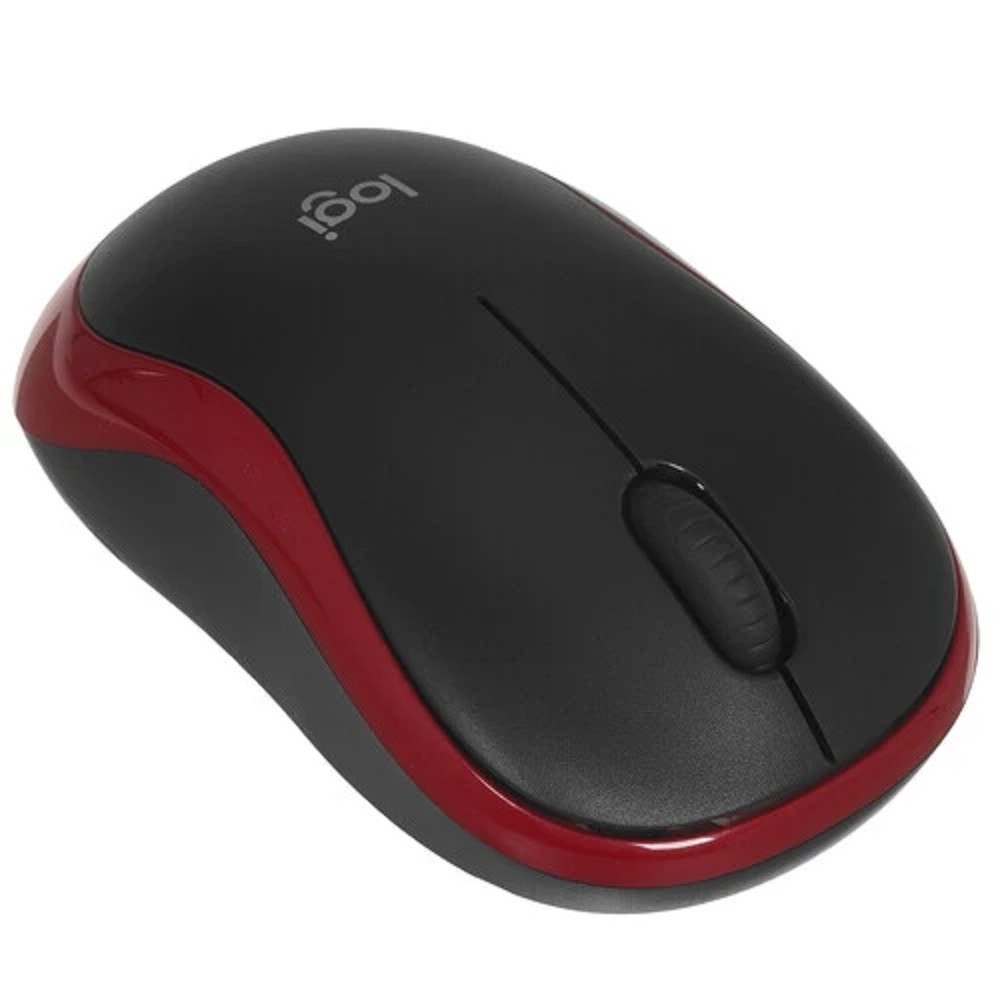 Мышь Wireless Logitech M185 черная/красная, оптическая, 1000dpi, 2.4 GHz/USB-ресивер (910-002633)