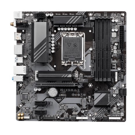 Материнская плата Gigabyte B760M DS3H AX, Socket 1700, Intel®B760, 4xDDR5-4800, HDMI+DP+DP, 1xPCI-Ex16, 2xPCI-Ex1, 4xSATA3(RAID 0/1/5/10), 2xM.2, 8Ch Audio, 2.5GbLan, WiFi, (2+4)xUSB2.0, (3+2)xUSB3.2, (1+0)xUSB3.2 Type-C™, 1xPS/2, mATX, RTL