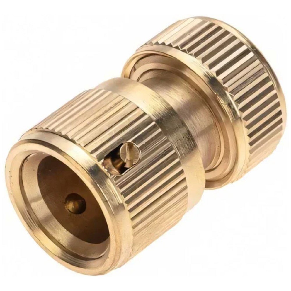 Rexant (62-0279) Коннектор для шланга латунный, быстросъемный, 1/2", с аквастопом Четыре Сезона