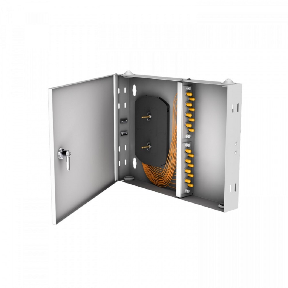 NTSS Кросс настенный NTSS PREMIUM предсобранный, 16 портов ST/UPC, 50/125 мкм, (сплайс, пигтейлы, кдзс, планки, адаптеры) NTSS-WFOB-PM-16-ST/U-50-SP1.5G2A