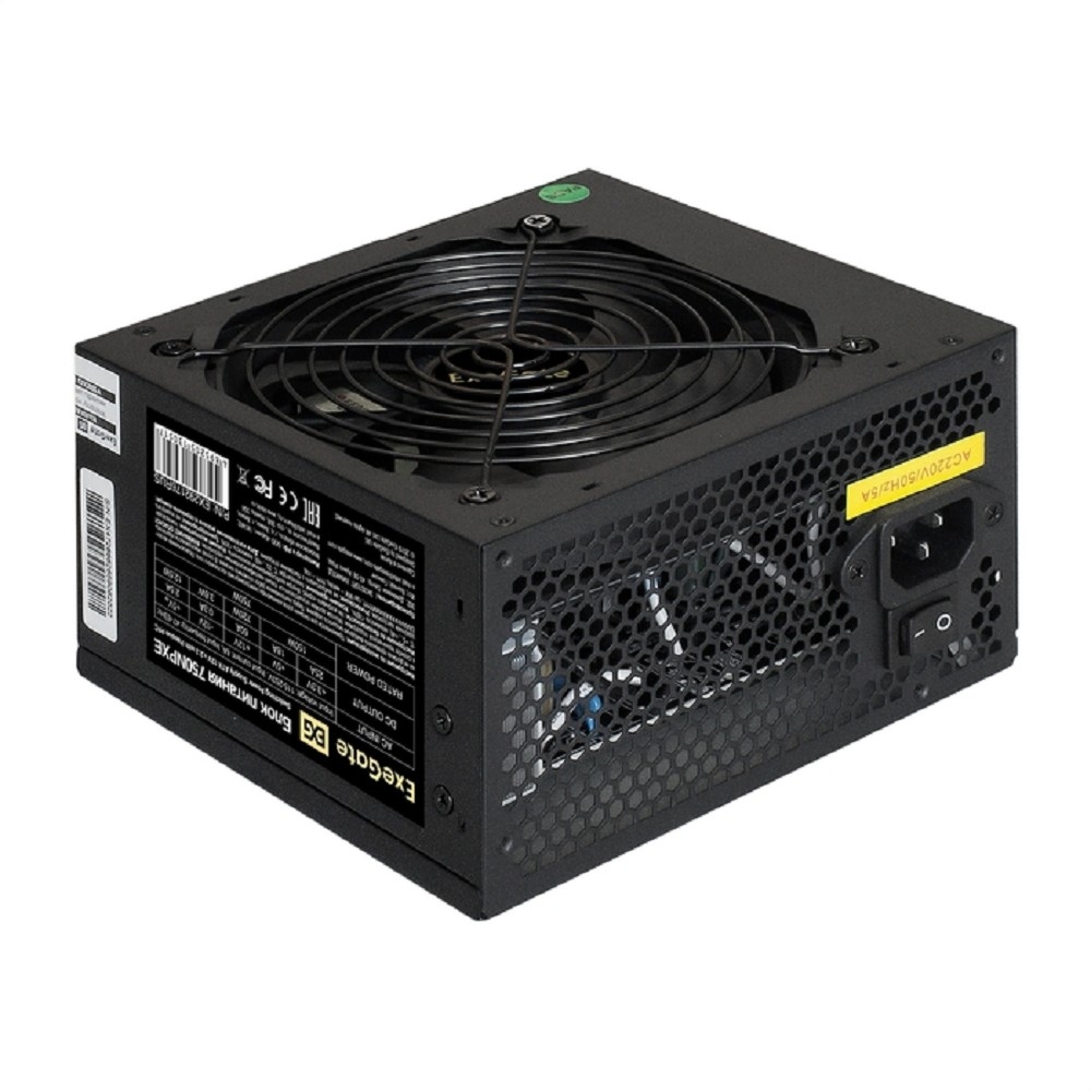 Exegate EX292176RUS-PC Блок питания 750W ExeGate 750NPXE (ATX, PPFC, PC, 12cm fan, 24pin, 2x(4+4)pin, 2xPCI-E, 5xSATA, 3xIDE,  black, кабель 220V в комплекте)