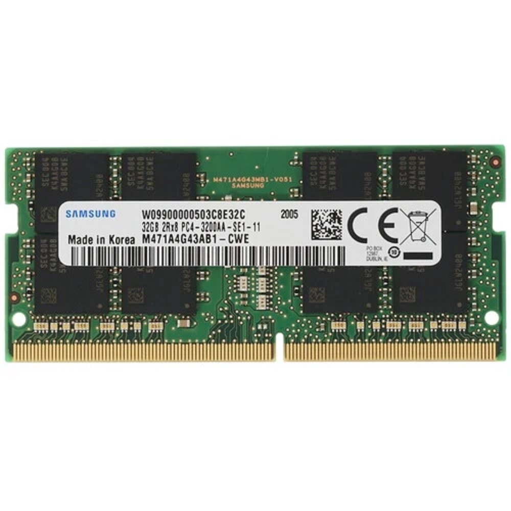 Samsung DDR4 32Gb 3200MHz M471A4G43AB1-CWE OEM PC4-25600 CL19 SO-DIMM 260-pin 1.2В original single rank