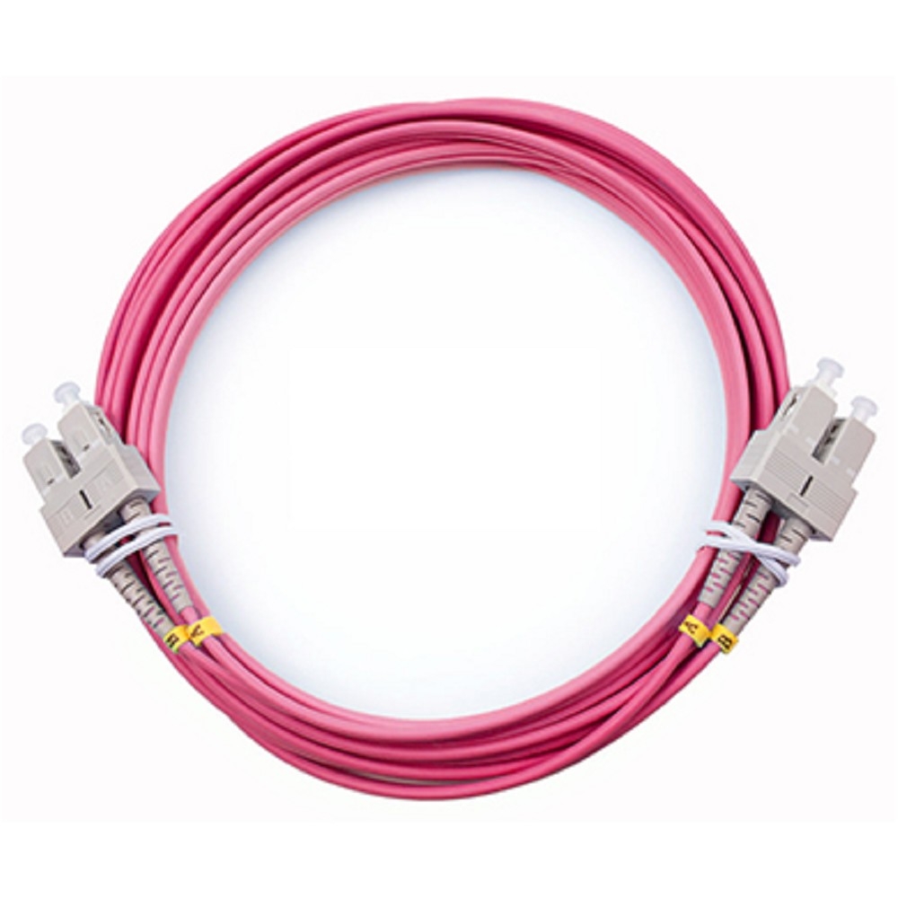 FOP-50-OM4-SC-SC-5m Коммутационный шнур оптический Cabeus tight buffer Duplex SC/SC (UPC/UPC) OM4 50/125 LSZH D 3мм 5м цвет: маджента
