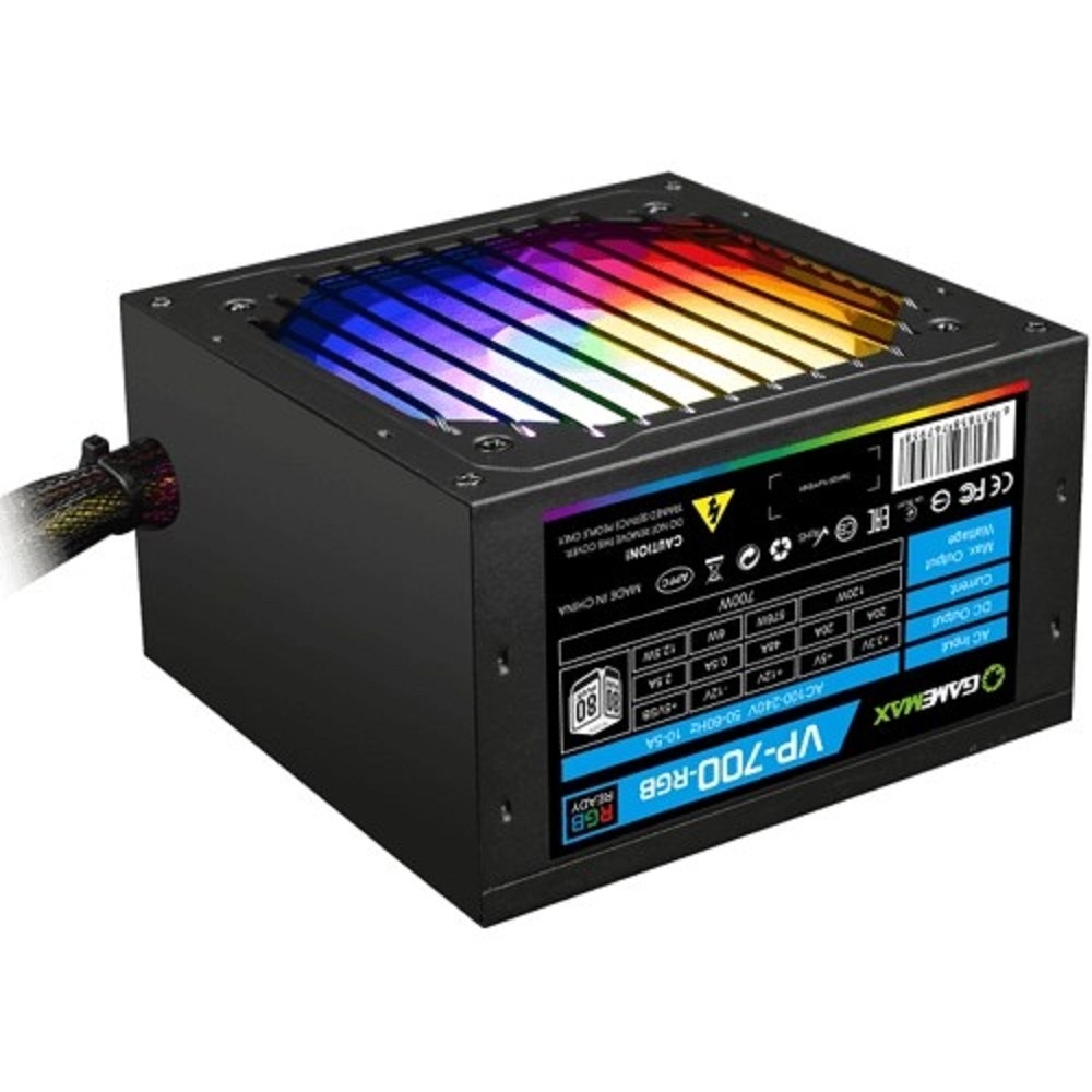 Блок питания ATX 700Вт GameMax VP-700-RGB (20+4pin) APFC 120mm fan 4xSATA RTL