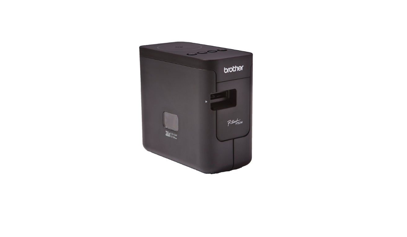 Принтер для наклеек Brother P-Touch PT-P750W (ленты TZe, HSe 3,5/6/9/12/18/24 мм, 30 мм/с, 180х360т/д, автообрез. с полуобрезкой, печать ШК, USB2.0, WiFi, NFC, Wi-Fi Direct, БП, USB-кабель, ПО, лента 24мм/4м, замена PT-2430PC)