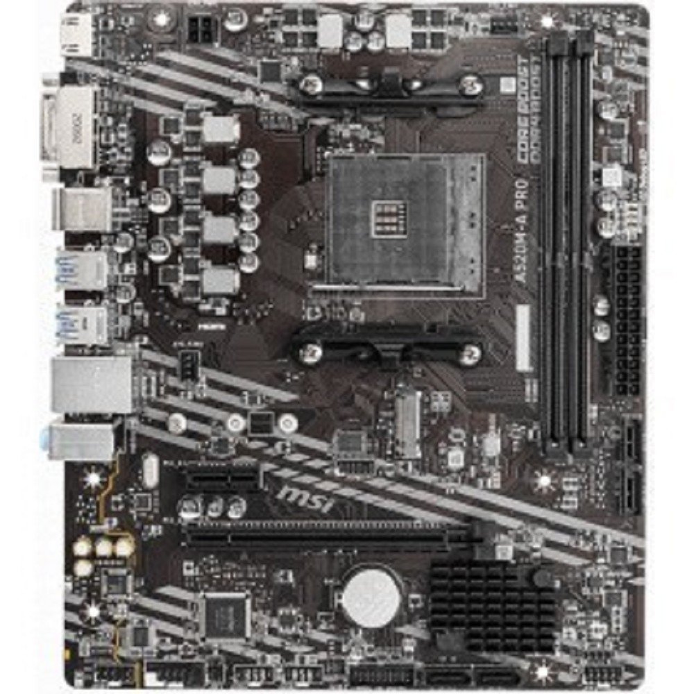 MICROSTAR MSI A520M-A PRO {Soc-AM4 AMD A520 2xDDR4 mATX AC`97 8ch GbLAN RAID+DVI+HDMI}