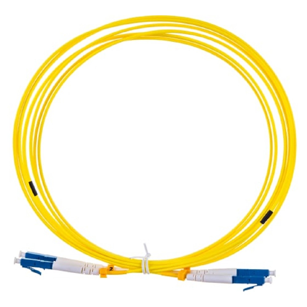 Кабельная сборка Hyperline FC-D2-9-LC/UR-LC/UR-H-3M-LSZH-YL Патч-корд волоконно-оптический (шнур) SM 9/125 (OS2), LC/UPC-LC/UPC, 2.0мм, duplex, LSZH, 3м