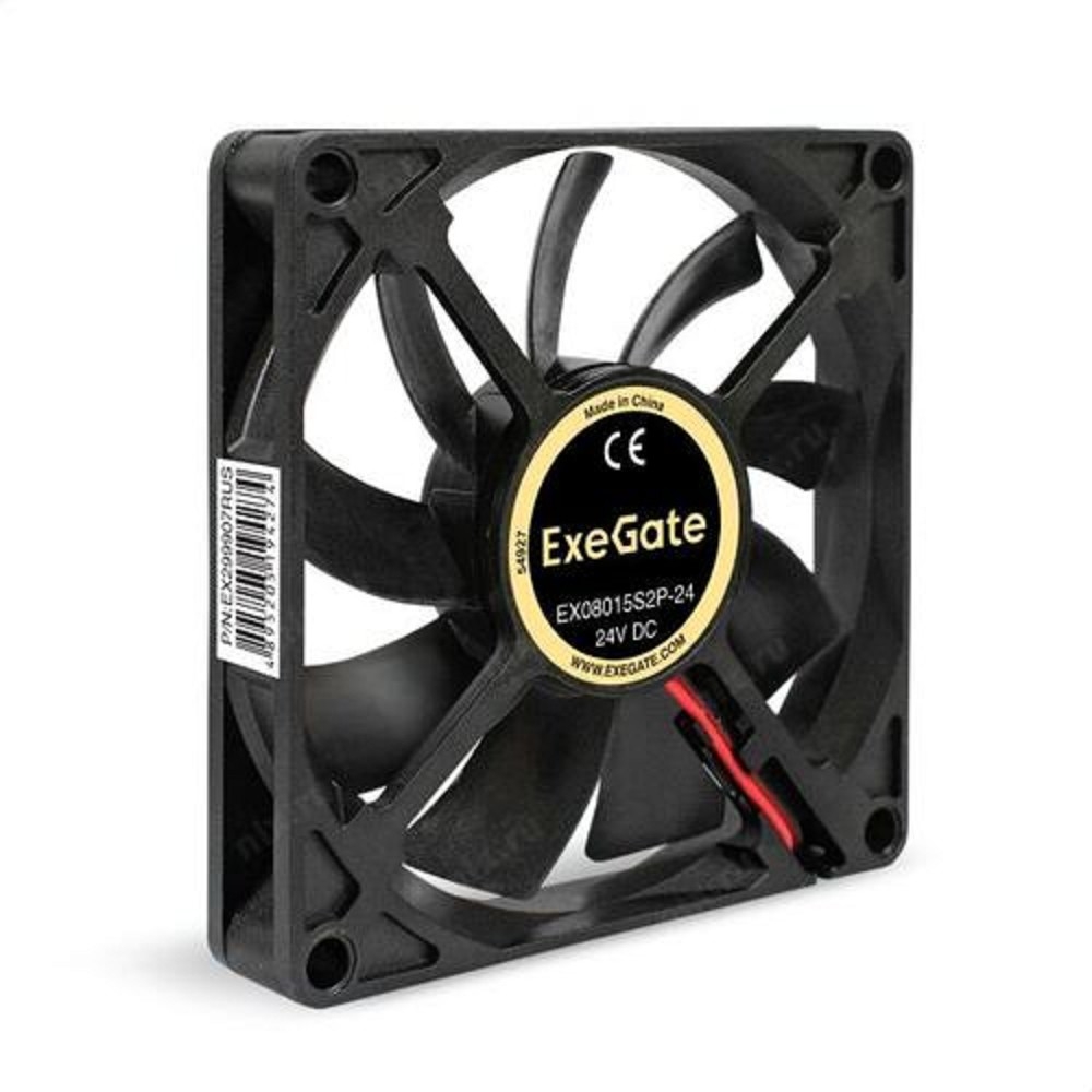 Exegate EX299907RUS Вентилятор 24В DC ExeGate EX08015S2P-24 (80x80x15 мм, Sleeve bearing (подшипник скольжения), 2pin, 2500RPM, 30dBA)