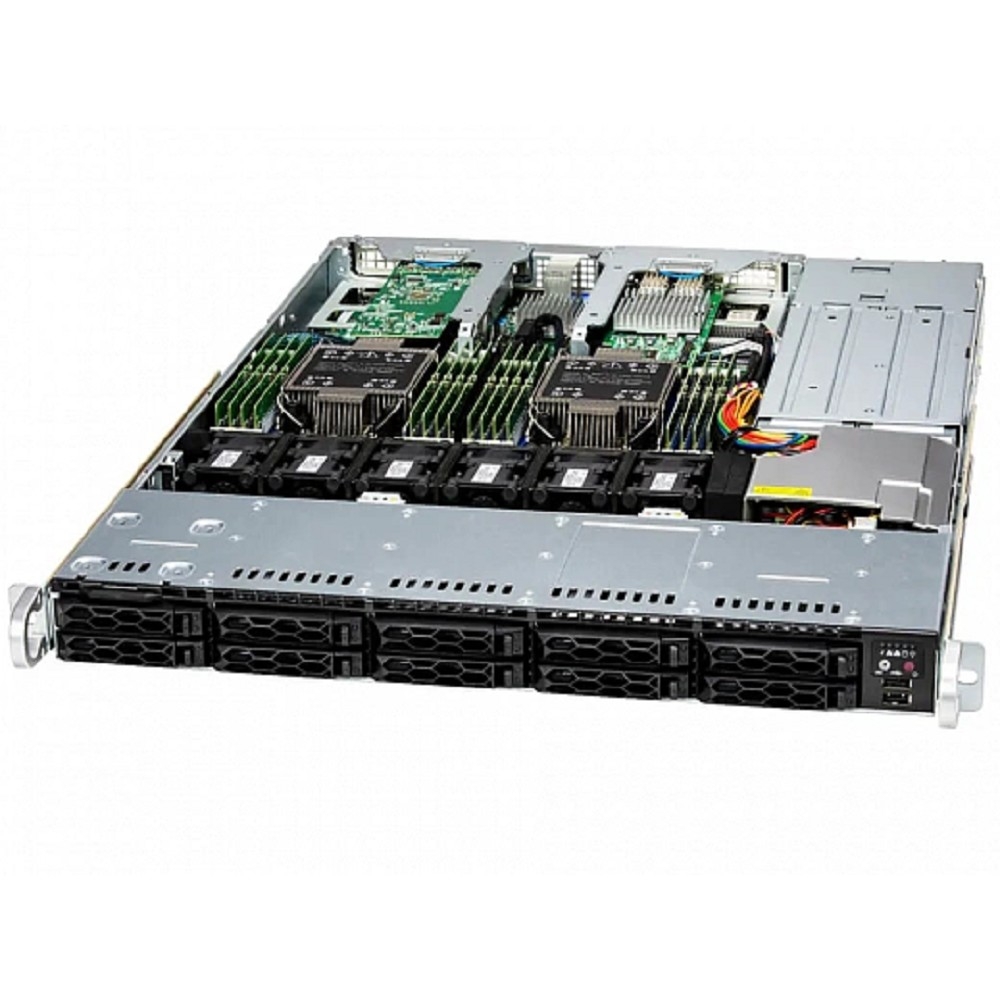 Сервер в сборе / SYS-121C-TN10R (bundle1) / SYS-121C-TN10R (bundle1): 1U / 2x Xeon Silver Sapphire Rapids 4510 / 4x DDR5 32GB 4800 / 1x SSD 240GB SATA, 2.5"/ 1x Dual port GbE RJ45/10/100/1000/ 2x 860W