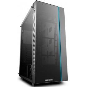 Deepcool MATREXX 55 ATX, Black, LED strip (front), Стекл. фронтальная и боковая панели, Без БП