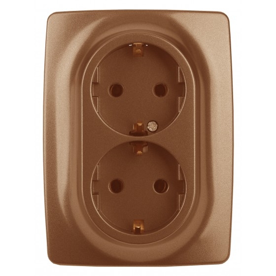 Эра Б0031236 12-2106-14 Розетка 2X2P+E Schuko, 16A-250В, IP20, Эра12, медь