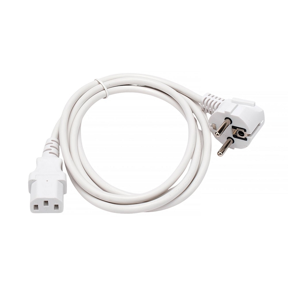 Кабель питания Cablexpert Schuko-C13, 3x0.5мм2, 6A, с заземлением, 1.8м, белый, пакет (PC-186W) (22859)