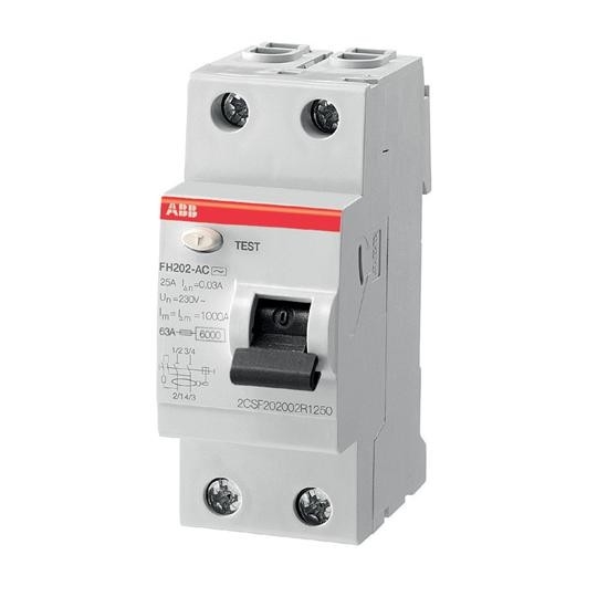 ABB Выключатель диф. тока 2п 63A 30mA тип AC FH202 2CSF202002R1630