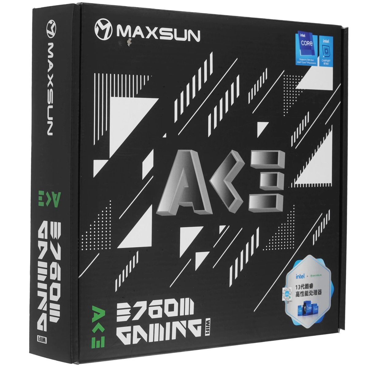 Повреждение упаковки MAXSUN MS-B760M Gaming WIFI ACE (Socket 1700, mATX, 2*DDR5, VGA/HDMI, 3*SATA3, 2*M.2, 1xPCI-E x16 /1xPCI-E x4, 2*USB 2.0, 4*USB 3.2 GEN1, LAN 1*1G,  Bluetooth,  Wi-Fi 802.11ax, RT