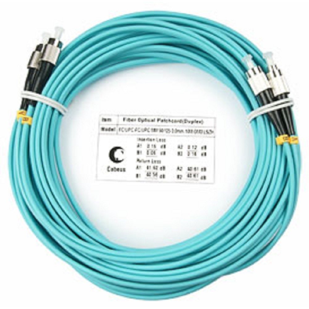 Оптический патч-корд Cabeus, многомодовый, FC/UPC - FC/UPC, FC(UPC) - FC(UPC), 50/125 мкм, LSZH, голубой, 25 м, FOP-50-FC-FC-25m