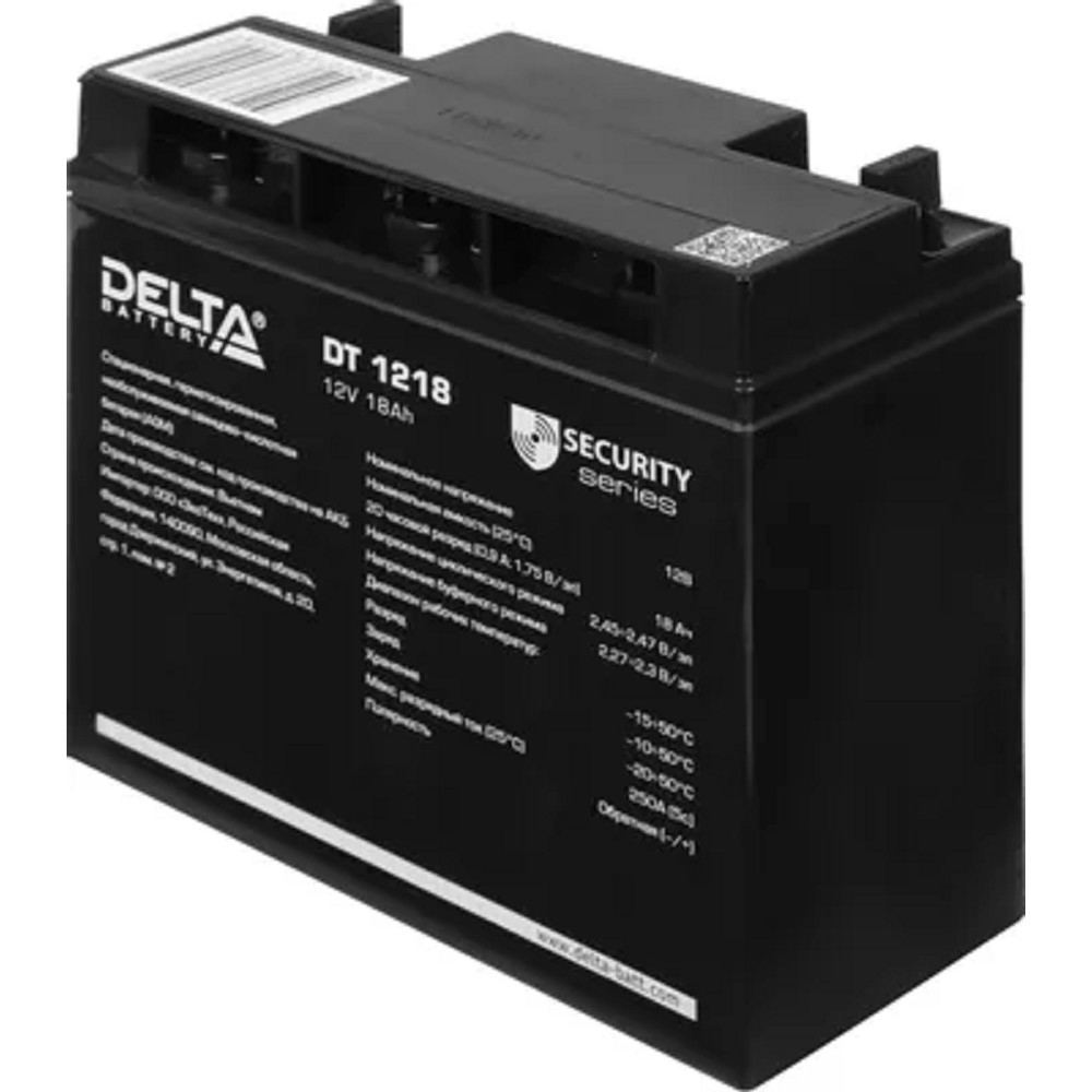 Delta DT 1218 (18 А\ч, 12В) свинцово- кислотный аккумулятор