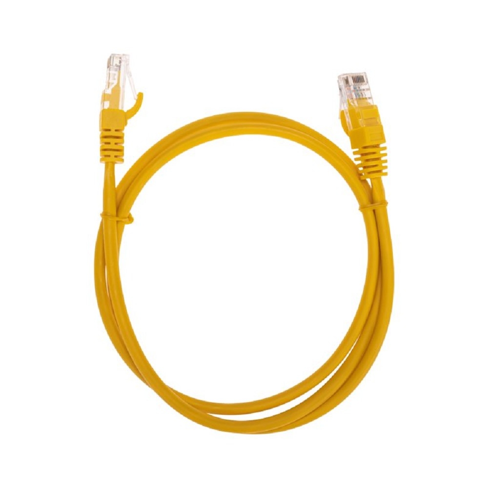 Патч-корд U/UTP, CAT 5e, RJ45-RJ45, 26AWG, LSZH, желтый, 1м  REXANT (02-0105-1)
