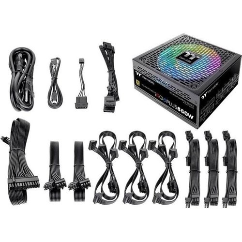 Блок питания Thermaltake ATX 850W Toughpower iRGB Plus 80+ gold (24+4+4pin) APFC 140mm fan color LED 12xSATA Cab Manag RTL