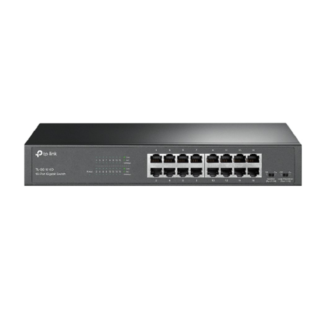 TP-Link TL-SG1016D Коммутатор с 16 гигабитными портами для размещения на столе или в стойке