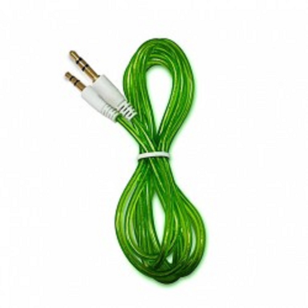Кабель аудио CBR 3.5 jack (Shine) Green, 1,5 м.