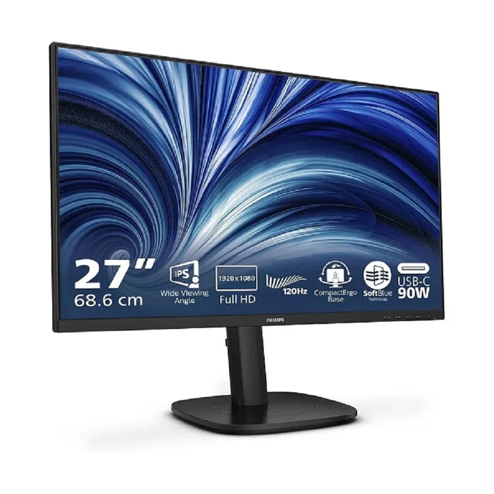 LCD PHILIPS 23.8" 24B2U3301 {IPS 1920x1080 120Hz 4ms 300cd HDMI DisplayPort 4xUSB USB-C(90W) RJ-45 2x2W Tilt Swiv HAS Pivot Internal Vesa}