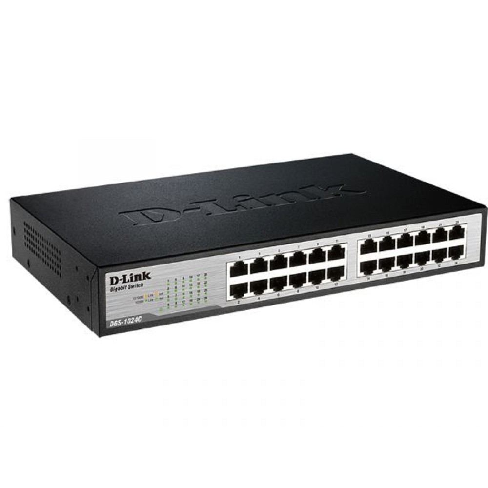 Неуправляемый коммутатор D-Link DGS-1024C/B2A,24x1000Base-T, защита от статического электричества до 4 кВ