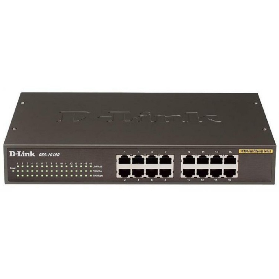 D-Link DES-1016D/H1A Неуправляемый коммутатор с 16 портами 10/100Base-TX и функцией энергосбережения