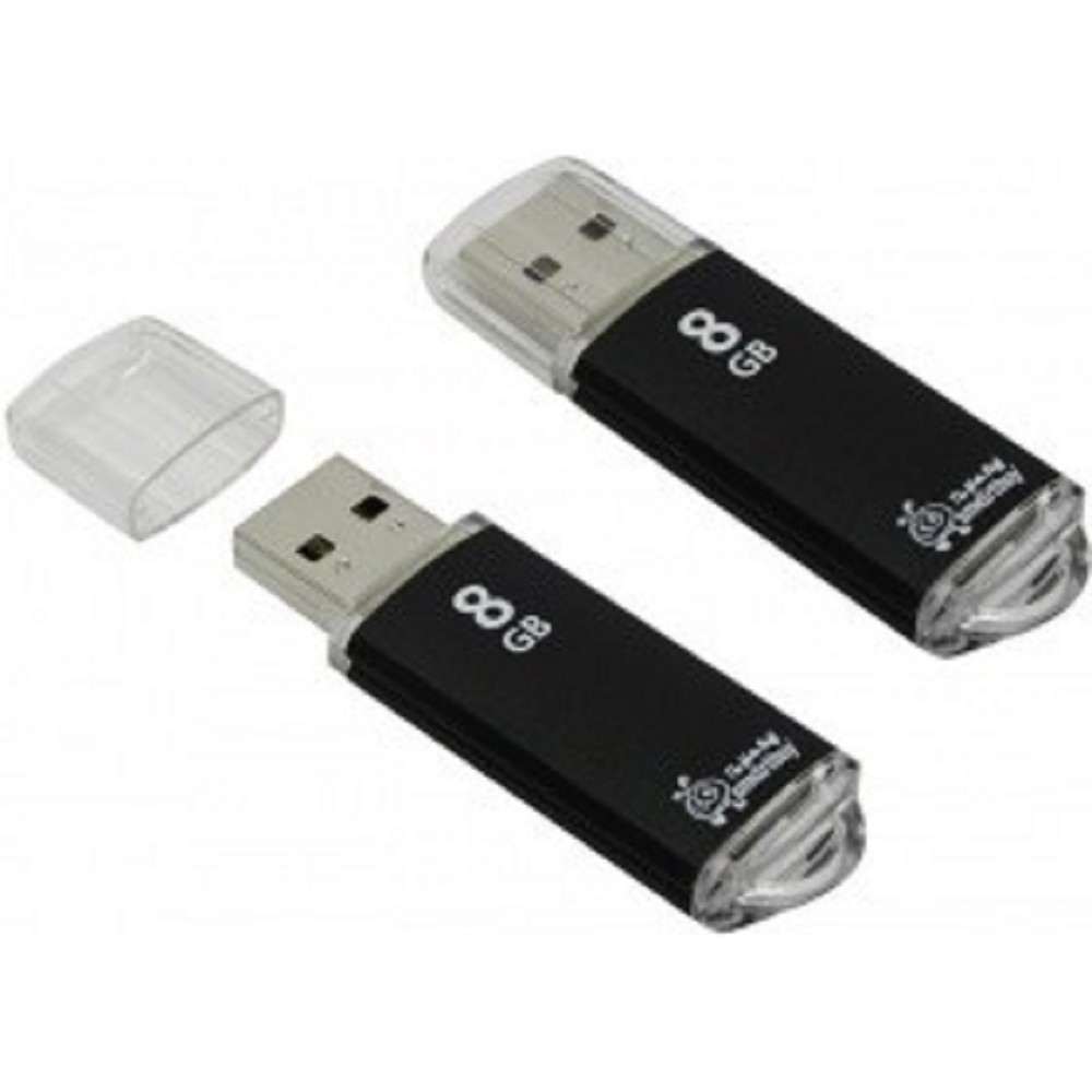 Флешка USB Smartbuy V-Cut Black (SB8GbVC-K), 8Gb, USB 2.0, R/W 20/10, черный