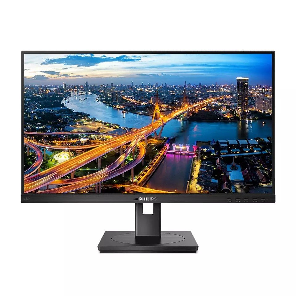 МОНИТОР 23.8" PHILIPS 242B1V/00 Black с поворотом экрана (IPS, 1920x1080, 75Hz, 4 ms, 178°/178°, 350 cd/m, 50M:1, +DVI, +HDMI 1.4, +DisplayPort 1.2, +5xUSB(4xUSB 3.2), +MM, Privacy Mode) (242B1V/00)
