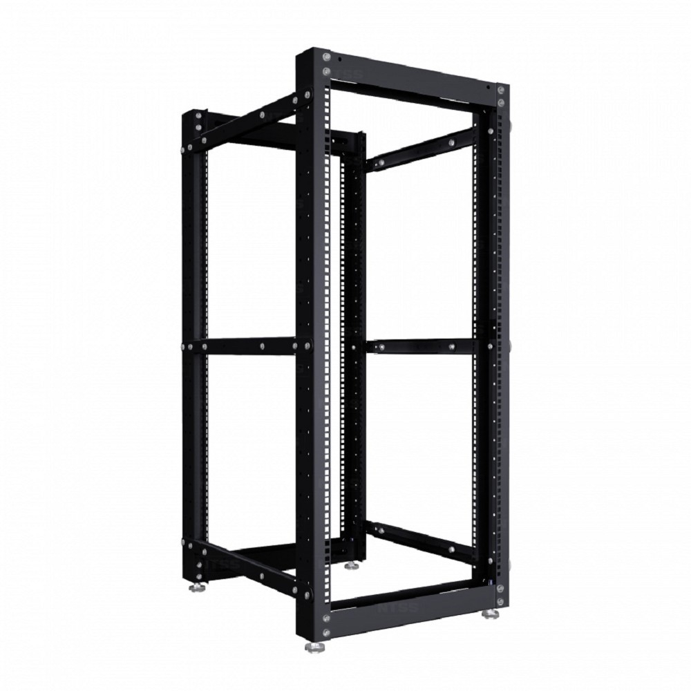 NTSS Стойка серверная NTSS OR двухрамная 52U 600-1000мм, комплект ножек, черный RAL 9005 NTSS-2POR52U/600-1000-BL