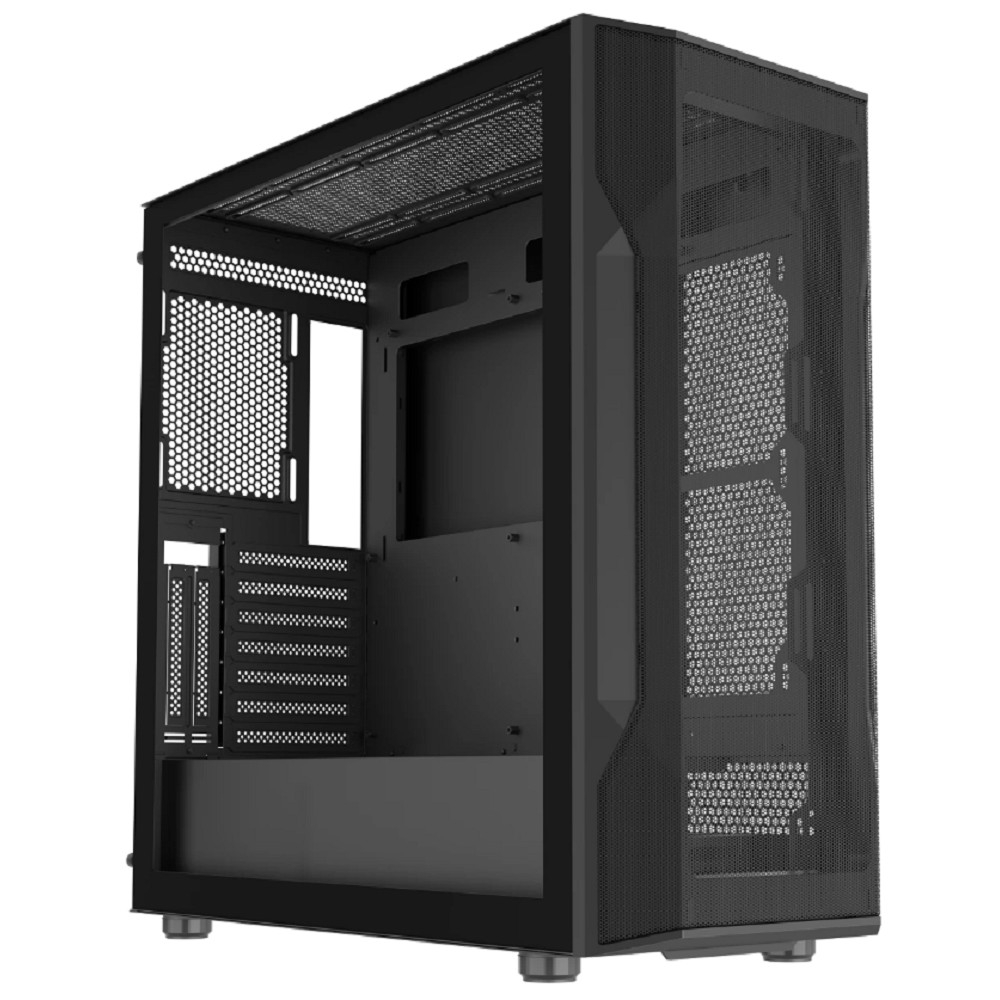 Case SAMA S40E Black, Midi-Tower, TG, no fans, 2xUSB 3.0 + 1xUSB 3.1 Type-C, ATX, mATX, mITX Black