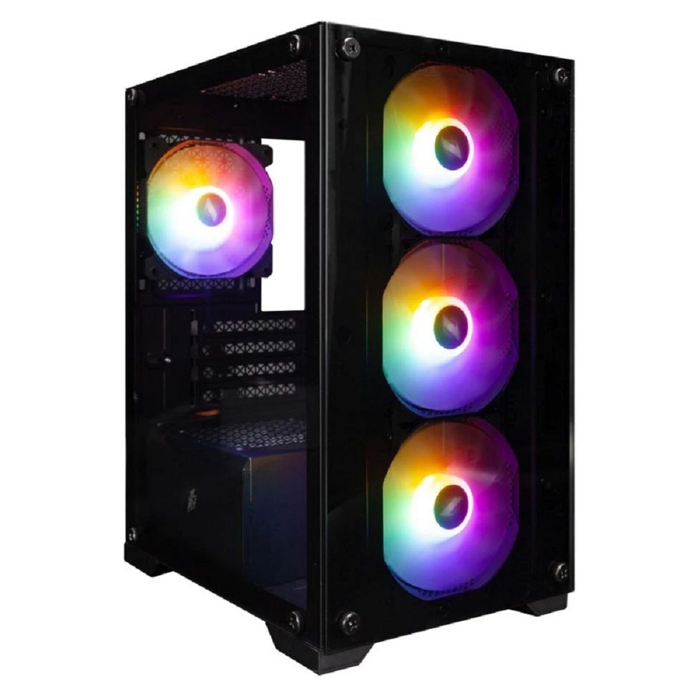 Корпус 1STPLAYER FIREBASE X2-M, mATX, Midi-Tower, черный, без БП (X2-M-BK-4F1)