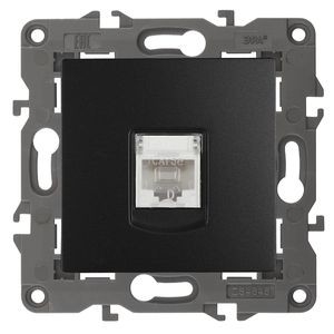 Розетка компьютерная RJ45 ЭРА 14-3107-05 Elegance Антрацит